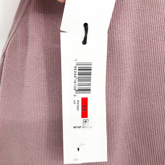 CALVIN KLEIN PERFORMANCE Ribbed Crop Top XS Pink Stardust High Neck NWT - Picture 10 of 12